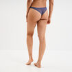 Tanga en dentelle doublure coton bleu gris femme