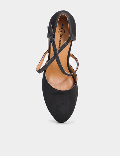 Escarpins &agrave; talons avec bride noir femme