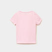 T-shirt manches courtes en coton rose clair fille
