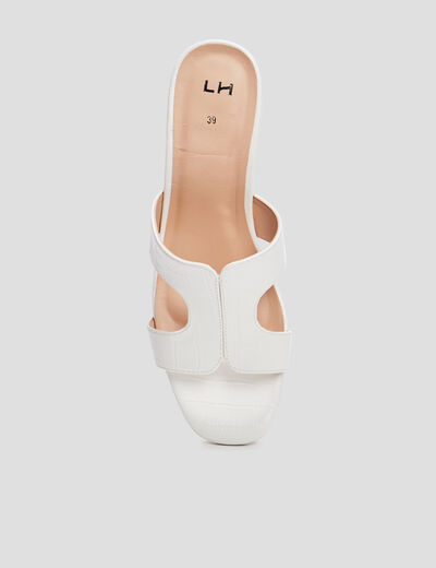 Mules à talons blanc femme