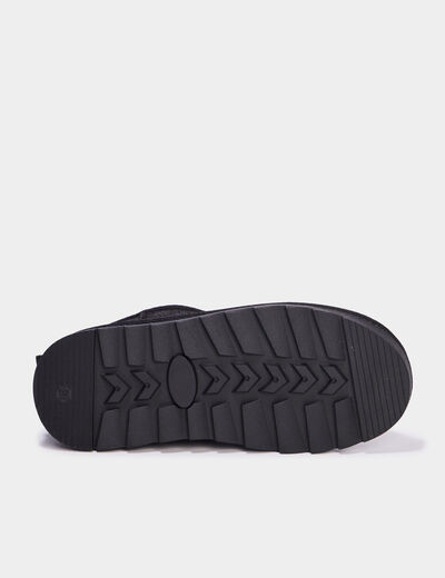 Bottines fourr&eacute;es plates noir fille
