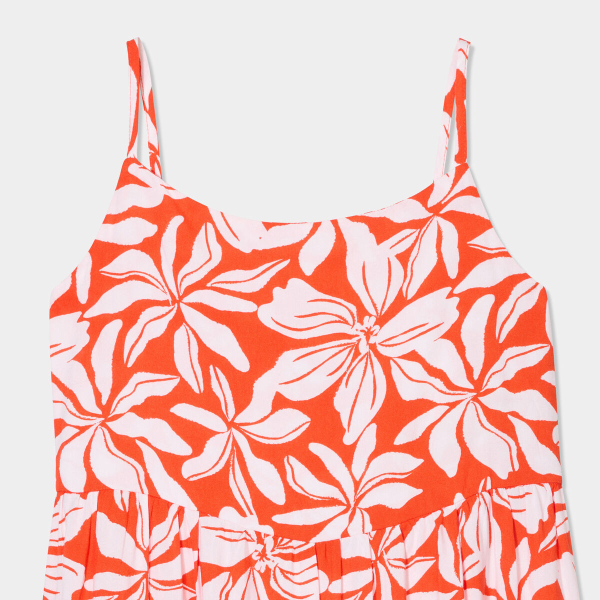 Robe avec bretelles courte orange fille
