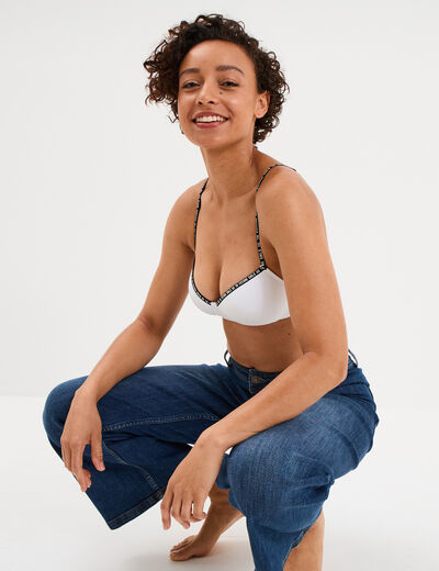 Soutien-gorge triangle padd&eacute; blanc femme