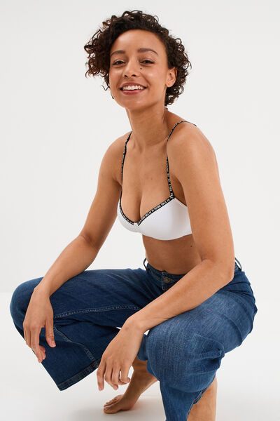 Soutien-gorge triangle padd&eacute; blanc femme