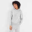 Sweat hoodie molleton &agrave; capuche gris clair femme