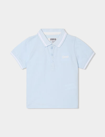 Polo manches courtes coton Creeks bleu ciel bébé garçon