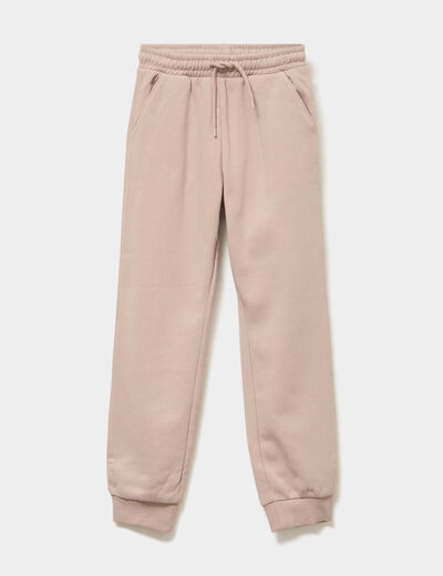 Pantalon de jogging molleton taupe fille