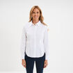 Chemise cintrée manches longues blanc femme