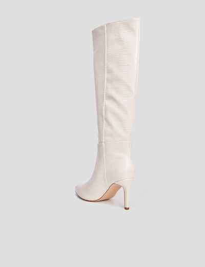 Bottes vernies croco Mosquitos blanc femme