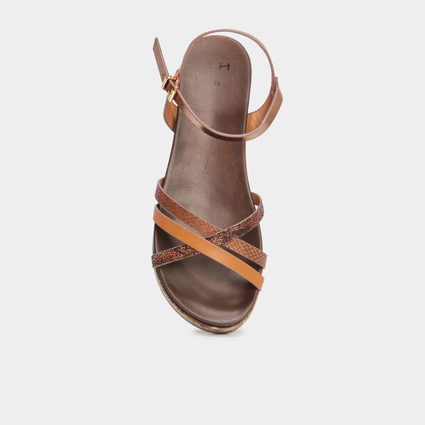 Sandales plates LH marron femme