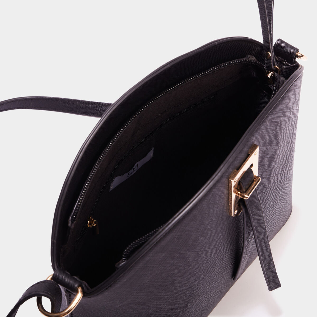 Sac en bandoulière détail boucle noir femme