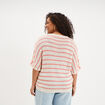 Pull manches 3/4 col en V blanc femme grande taille