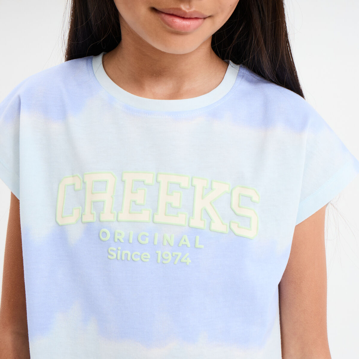 T-shirt manches courtes coton ecru fille