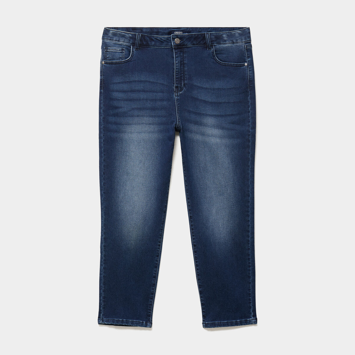 Jean slim taille haute bleu femme grande taille