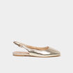 Ballerines slingback bouts carrés jaune or femme