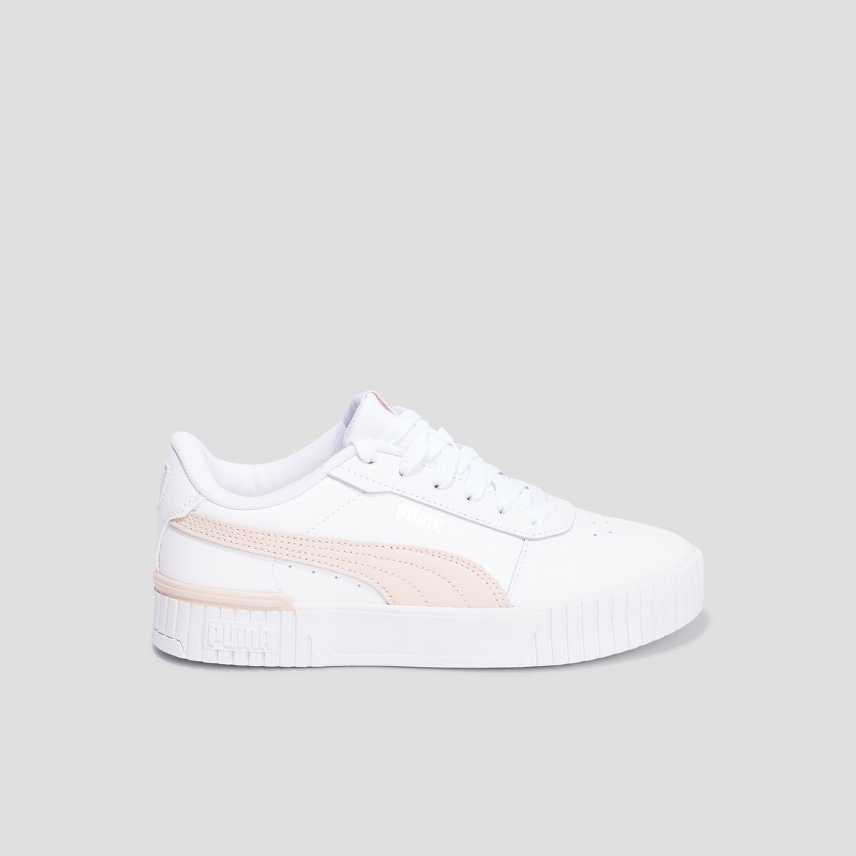 Tennis basses à lacets en cuir Puma blanc fille