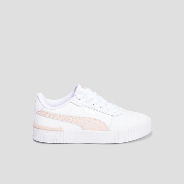 Tennis basses à lacets en cuir Puma blanc fille