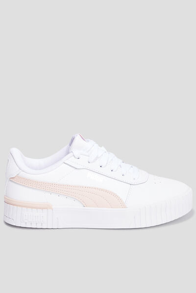 Tennis basses à lacets en cuir Puma blanc fille