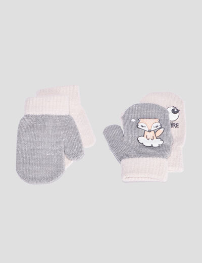 Lot 2 paires moufles multicolore bébé fille