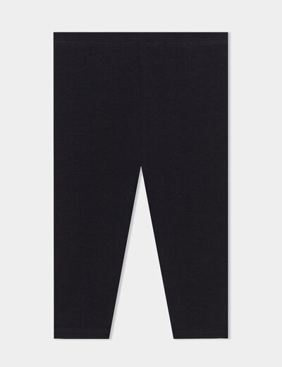 Legging uni en coton noir bébé fille
