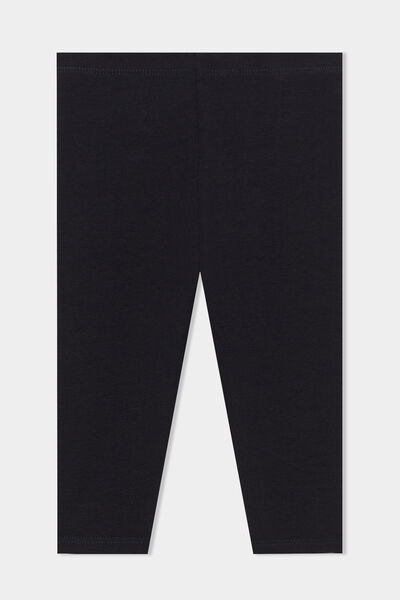 Legging uni en coton noir b&eacute;b&eacute; fille
