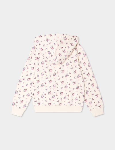 Sweat zippé à capuche Creeks beige fille
