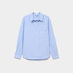 Chemise oversize 1 poche coton bleu femme