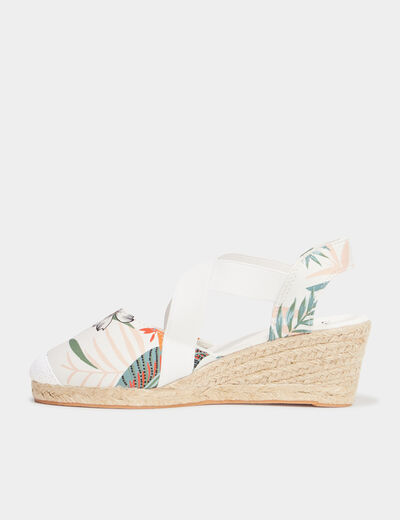 Sandales compensées brides croisées multicolore femme