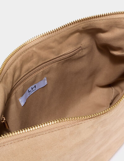 Sac banane effet su&eacute;dine ivoire femme
