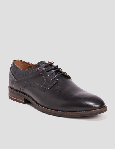 Derbies à lacets en cuir noir homme