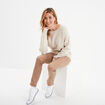 Pull col rond manches longues ecru femme