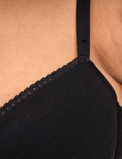 Soutien-gorge corbeille embo&icirc;tant noir femme grande taille