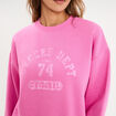 Sweat col rond manches longues rose fushia femme