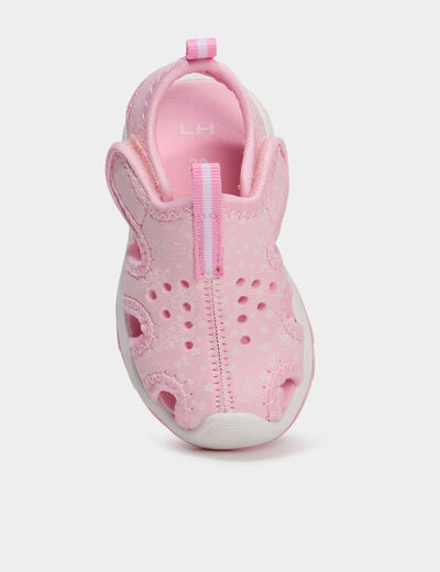 Sandales &agrave; scratchs rose b&eacute;b&eacute; fille