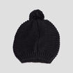 Bonnet à pompons noir femme