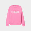 Sweat molleton col rond manches longues rose vif femme