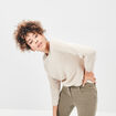 Pull manches longues sable femme