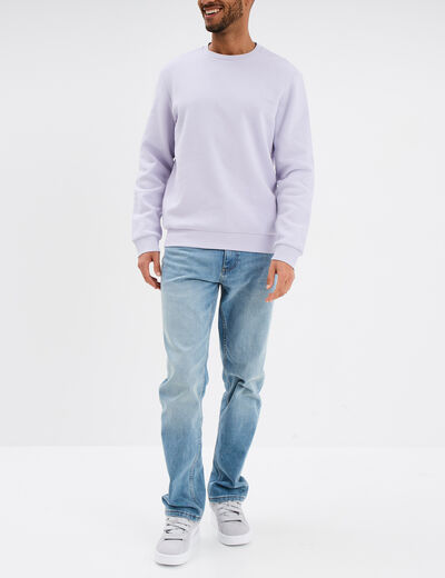 Sweat avec col rond parme homme