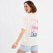 T-shirt col rond manches courtes coton ecru femme