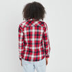 Chemise manches retroussables poches rouge femme