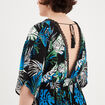 Robe longue droite fluide taille smockée noir femme grande taille
