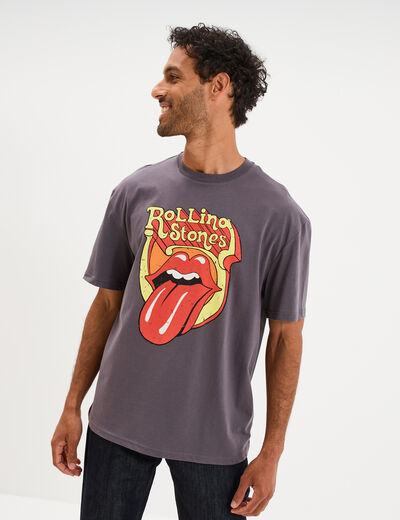 T-shirt manches courtes Rolling Stones gris homme