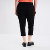 Pantalon capri skinny taille haute noir femme grande taille