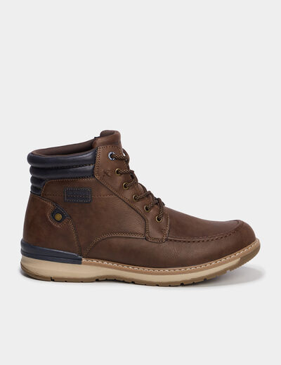 Bottines avec lacets marron homme