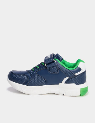 Tennis semelles lumineuses Minecraft bleu marine garçon