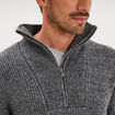 Pull avec col camionneur c&ocirc;tel&eacute; gris fonc&eacute; homme