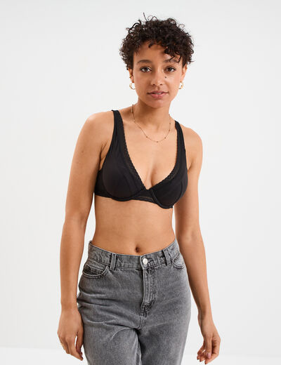 Soutien-gorge foulard paddé noir femme