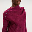 Pull col rond &eacute;charpe amovible rouge fonc&eacute; femme