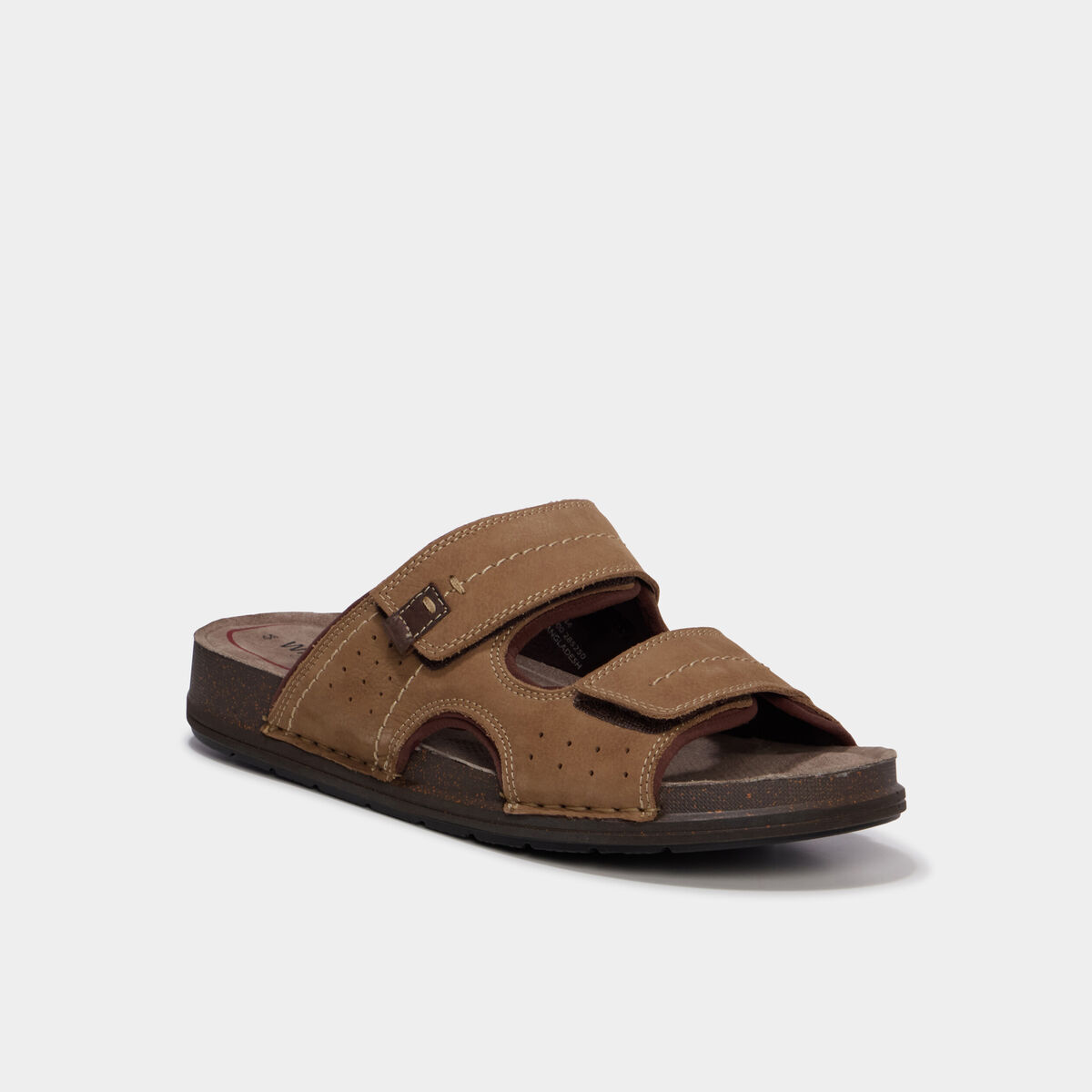 Mules &agrave; scratchs en cuir sable homme