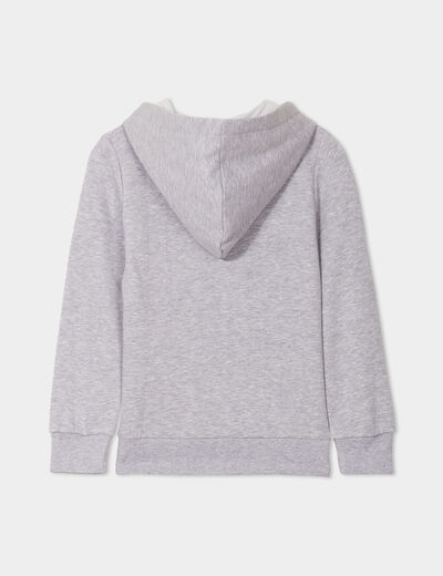Sweat zippé à capuche et poches gris clair garçon